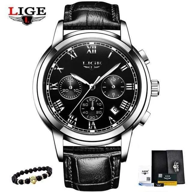 Herrenuhren Militär Luxus Markenuhr Herren Quarz Edelstahl Uhr Mode Chronograph Uhr Mann Relogio Masculino