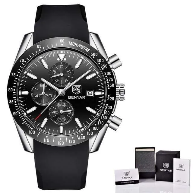 Herrenuhren Marke Luxus Silikonarmband Wasserdicht Sport Quarz Chronograph Military Watch Herrenuhr Relogio Masculino