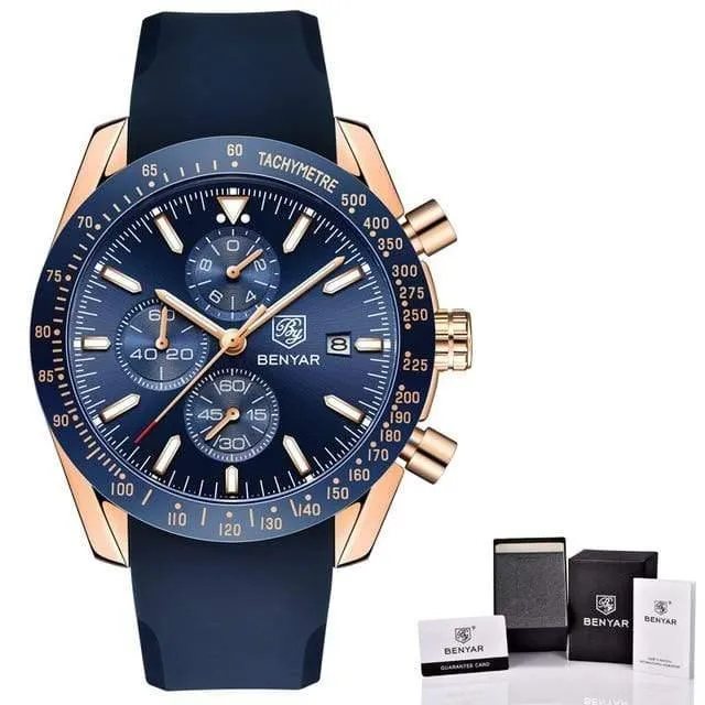 Herrenuhren Marke Luxus Silikonarmband Wasserdicht Sport Quarz Chronograph Military Watch Herrenuhr Relogio Masculino