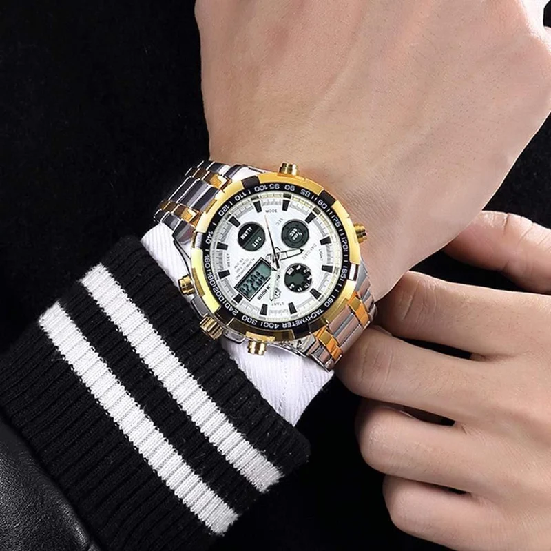 Herrenuhren Mode Herren Quarzuhr Datum Woche Anzeige Armbanduhr Analog Wasserdicht Männliche Uhr Relogio