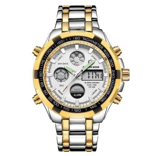 Herrenuhren Mode Herren Quarzuhr Datum Woche Anzeige Armbanduhr Analog Wasserdicht Männliche Uhr Relogio