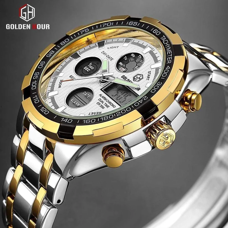 Herrenuhren Mode Herren Quarzuhr Datum Woche Anzeige Armbanduhr Analog Wasserdicht Männliche Uhr Relogio