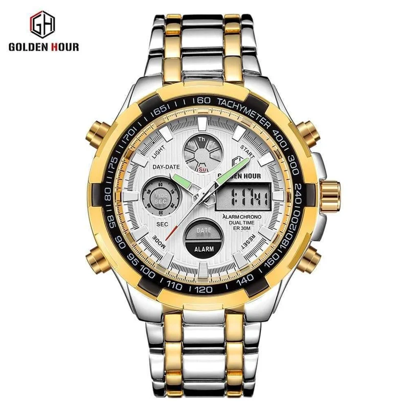 Herrenuhren Mode Herren Quarzuhr Datum Woche Anzeige Armbanduhr Analog Wasserdicht Männliche Uhr Relogio
