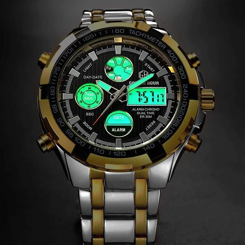 Herrenuhren Mode Herren Quarzuhr Datum Woche Anzeige Armbanduhr Analog Wasserdicht Männliche Uhr Relogio