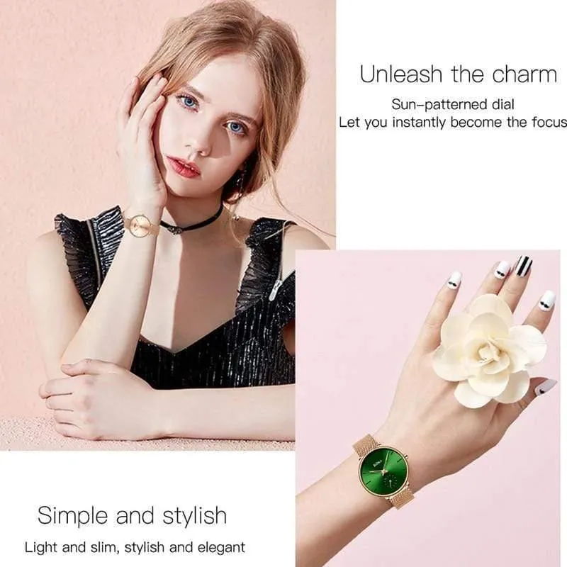 Frauen Uhren Top Marke Luxus Quarz Damen Casual Slim Mesh Stahl Kleid Uhr Einfache Uhr Relogio Feminino