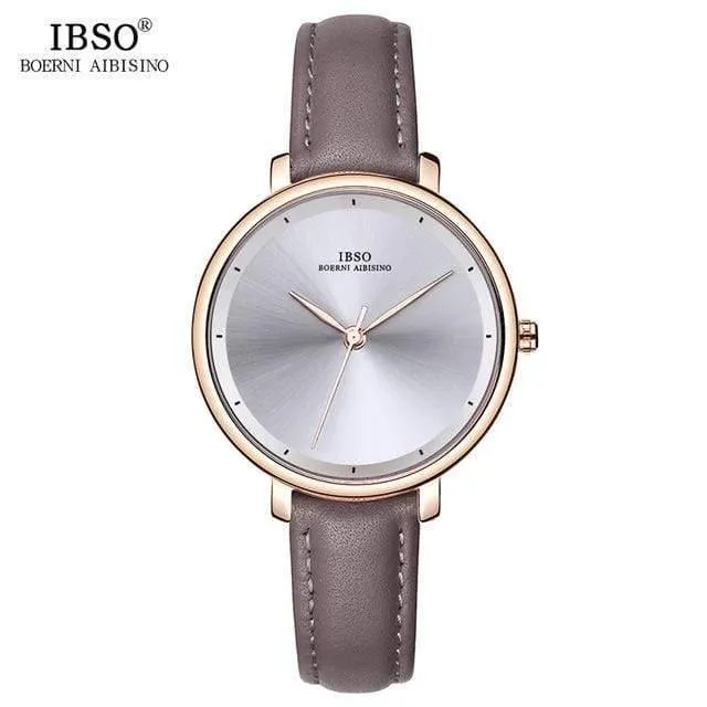 Damenuhren Rot Echtlederband Damen Quarzuhr Damen Wasserdicht Montre Femme