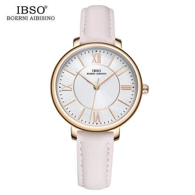 Damenuhren Rot Echtlederband Damen Quarzuhr Damen Wasserdicht Montre Femme