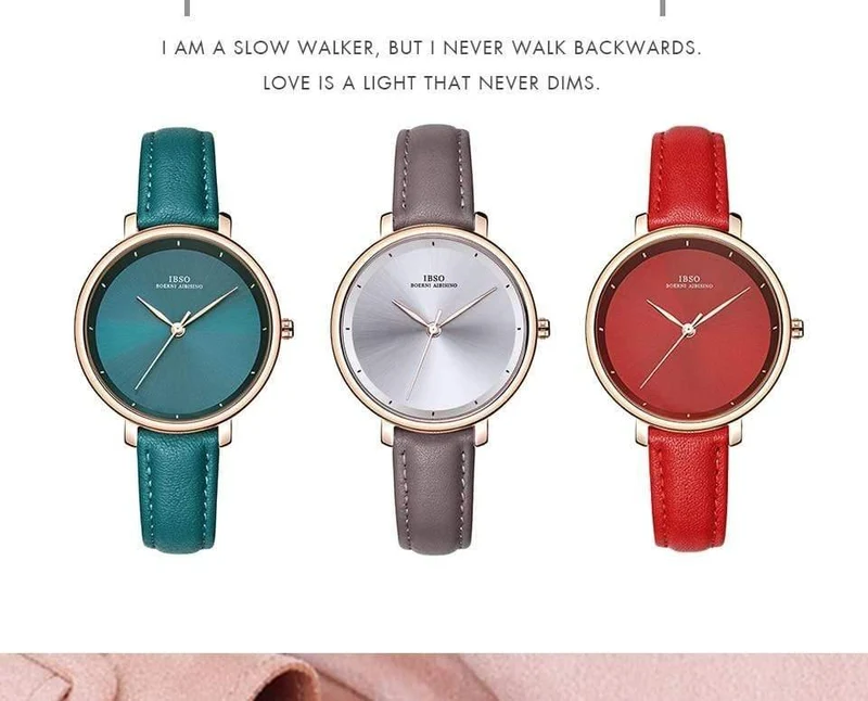 Damenuhren Rot Echtlederband Damen Quarzuhr Damen Wasserdicht Montre Femme