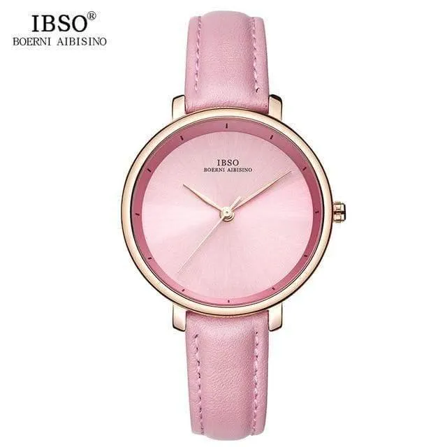Damenuhren Rot Echtlederband Damen Quarzuhr Damen Wasserdicht Montre Femme