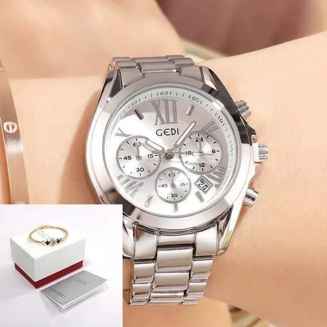 Frauen Uhren Mode Quarz Weiblichen Uhr frauen Uhr Edelstahl Armband Damen Armbanduhr Luxus Stunde reloj
