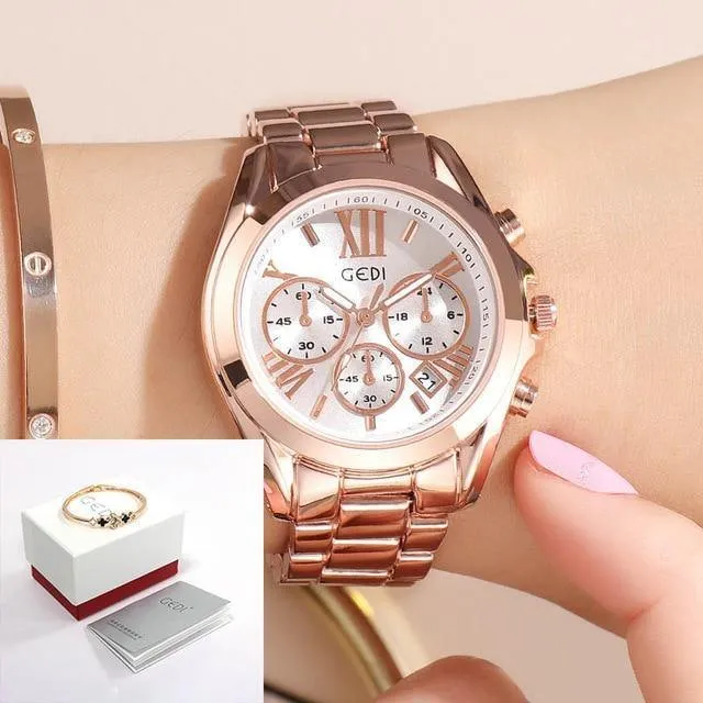 Frauen Uhren Mode Quarz Weiblichen Uhr frauen Uhr Edelstahl Armband Damen Armbanduhr Luxus Stunde reloj
