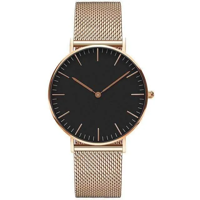 Frauen Uhren Damen Uhr 36mm Edelstahl Weibliche Quarz Armbanduhren Relogio Feminino Zegarek Damski