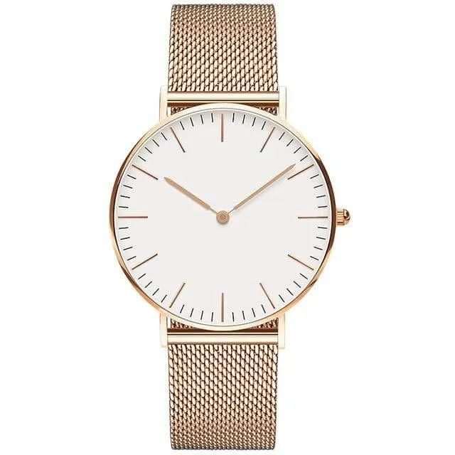Frauen Uhren Damen Uhr 36mm Edelstahl Weibliche Quarz Armbanduhren Relogio Feminino Zegarek Damski