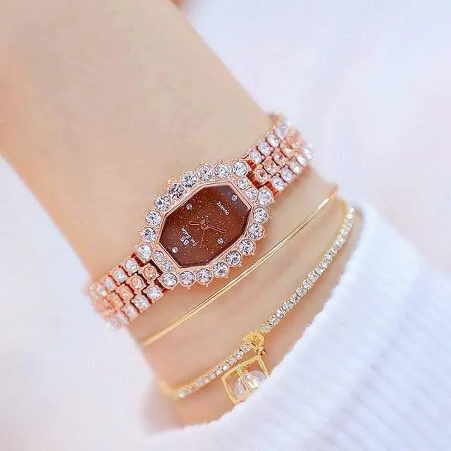 Frauen Uhren Diamant Berühmte Marke Elegante Kleid Quarz Uhren Damen Strass Armbanduhr Relogios femininos