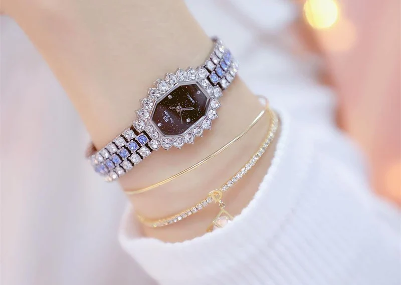 Frauen Uhren Diamant Berühmte Marke Elegante Kleid Quarz Uhren Damen Strass Armbanduhr Relogios femininos
