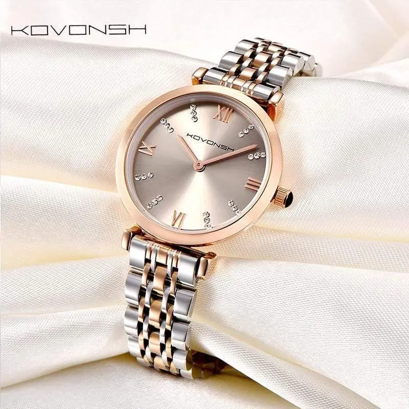Frauen-Uhr-Dame Watch Stainless Steel Dress Frauen-Uhr-Quarz-Armbanduhr-Geschenk-Geschenk Dropshipping