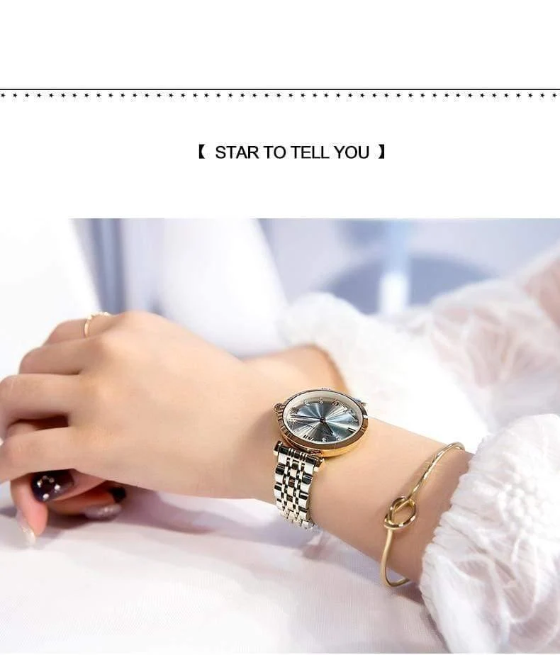 Frauen-Uhr-Dame Watch Stainless Steel Dress Frauen-Uhr-Quarz-Armbanduhr-Geschenk-Geschenk Dropshipping