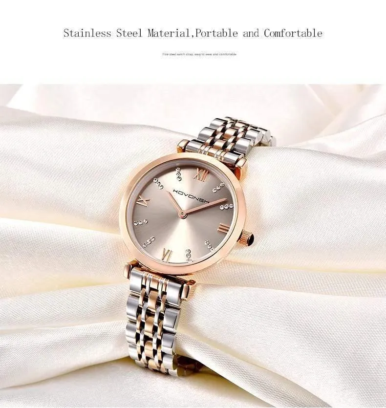Frauen-Uhr-Dame Watch Stainless Steel Dress Frauen-Uhr-Quarz-Armbanduhr-Geschenk-Geschenk Dropshipping