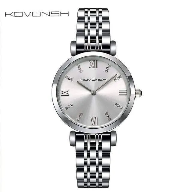 Frauen-Uhr-Dame Watch Stainless Steel Dress Frauen-Uhr-Quarz-Armbanduhr-Geschenk-Geschenk Dropshipping