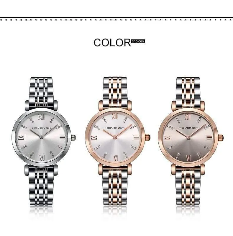 Frauen-Uhr-Dame Watch Stainless Steel Dress Frauen-Uhr-Quarz-Armbanduhr-Geschenk-Geschenk Dropshipping