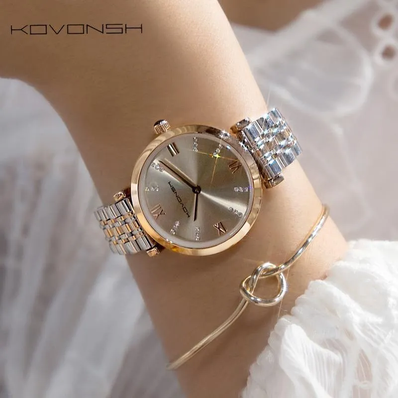 Frauen-Uhr-Dame Watch Stainless Steel Dress Frauen-Uhr-Quarz-Armbanduhr-Geschenk-Geschenk Dropshipping