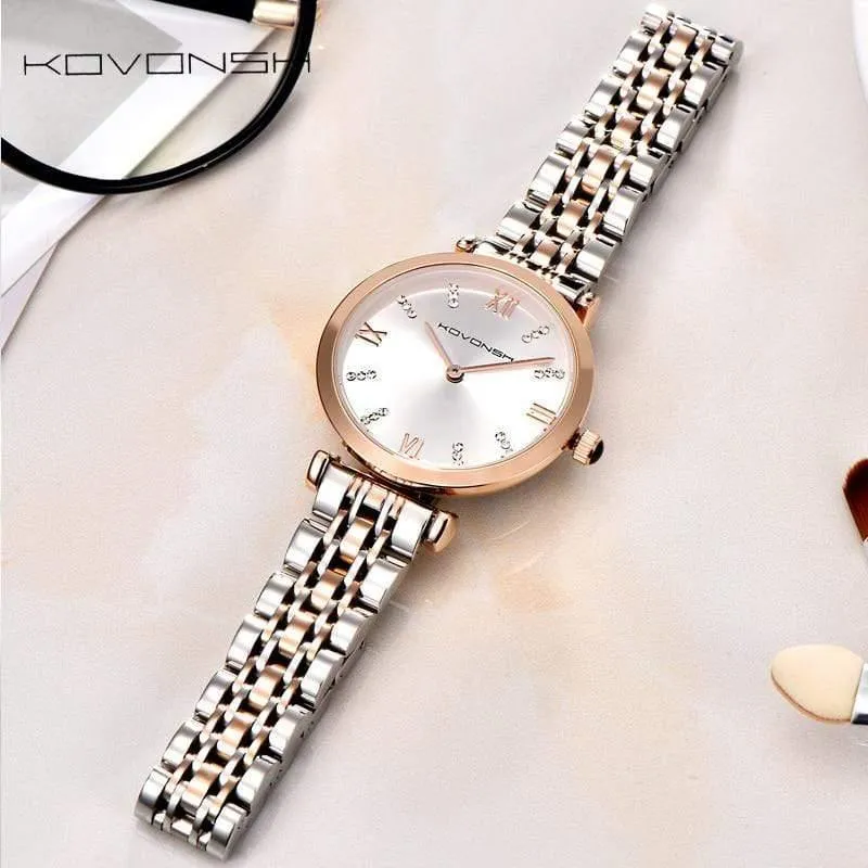 Frauen-Uhr-Dame Watch Stainless Steel Dress Frauen-Uhr-Quarz-Armbanduhr-Geschenk-Geschenk Dropshipping