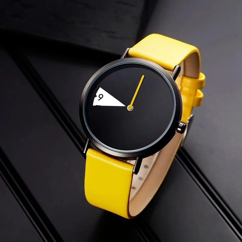 Frauen Uhr Kreative Armbanduhr Dame Uhr Drehen Gelb Leder Band Armbanduhren Uhr Montres Femme Reloj Mujer