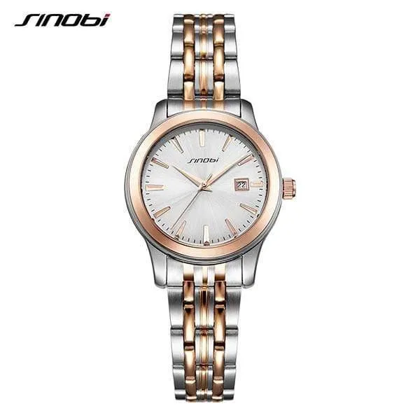 Uhren wasserdichte Sport-Datum-Business-Armbanduhr Gold Edelstahl Band Uhr für Männer Frauen Liebhaber Uhr
