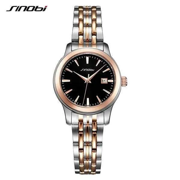 Uhren wasserdichte Sport-Datum-Business-Armbanduhr Gold Edelstahl Band Uhr für Männer Frauen Liebhaber Uhr