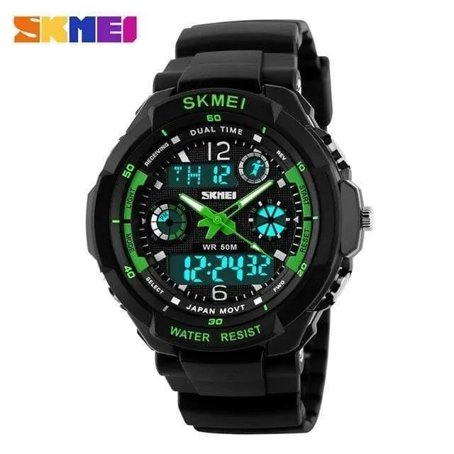 Kinderuhren Anti-Schock 5Bar wasserdicht Outdoor Sport Kinderuhren Mode Digitaluhr Relogio Masculino 0931