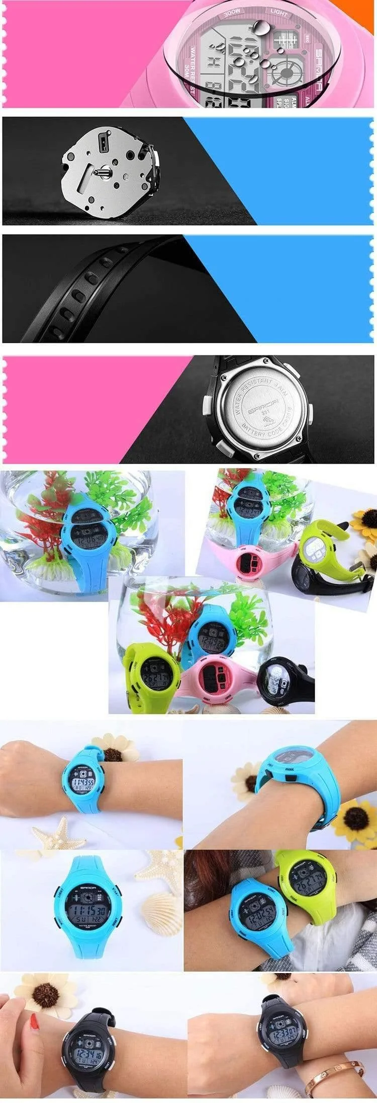 LED Digital Kinderuhr Kinderuhren Mädchen Jungen Uhr Kind Sport Armbanduhr Elektronische für Mädchen Jungen Überraschungsgeschenk