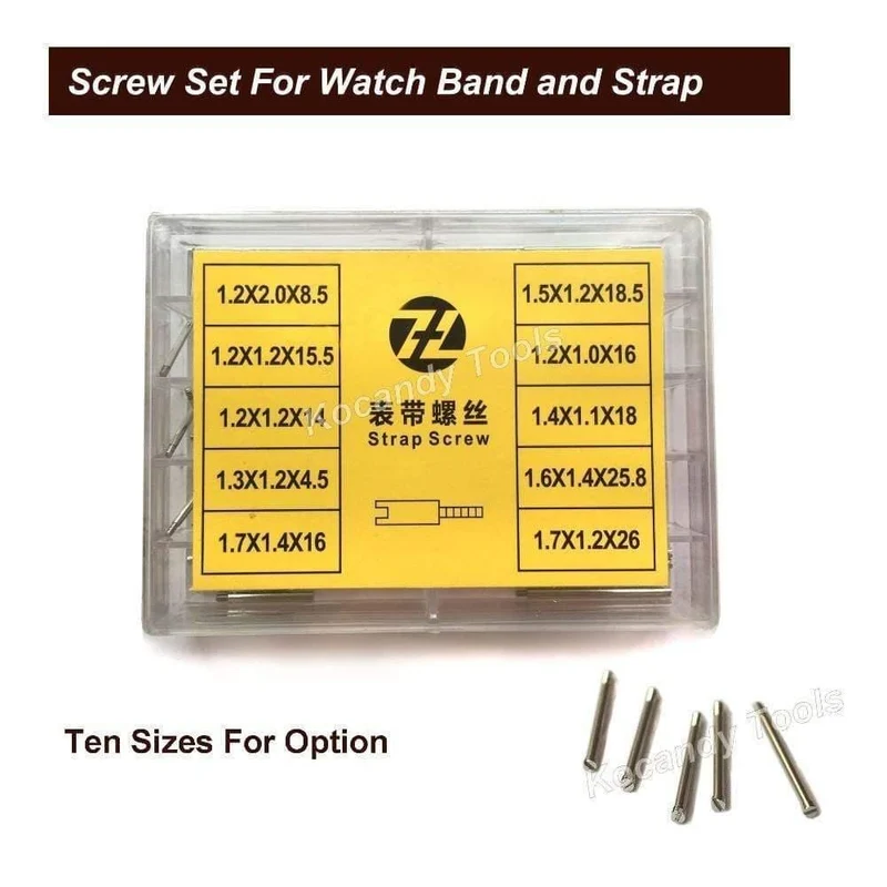 Schraubenrohrstange für Metall-Uhrenarmband, 50 Stück, 10 Größen, Edelstahl-Reparaturwerkzeuge, Uhrenteile, 8.5 mm – 26 mm, kostenloser Versand