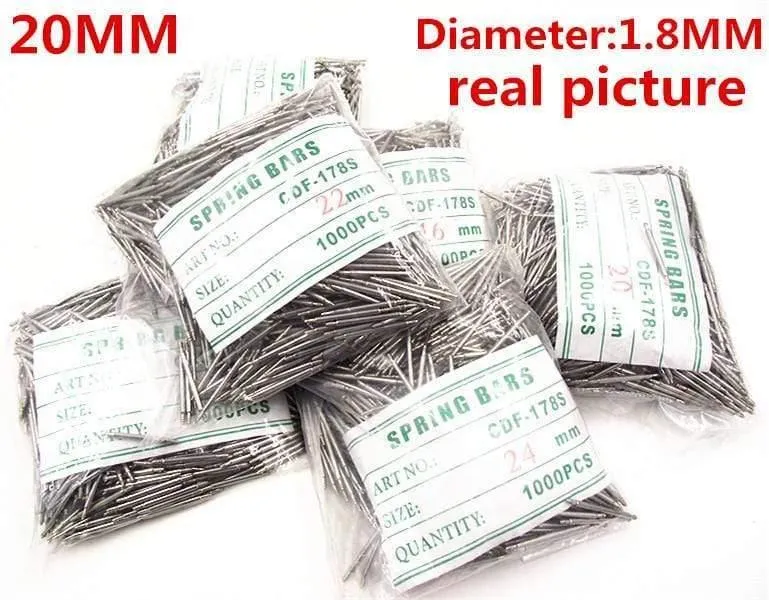 1000PCS / bag Hochwertige Uhrenreparaturwerkzeuge & Kits 20MM Federstab-Uhr-Ersatzteile Durchmesser 1.8MM - BS833
