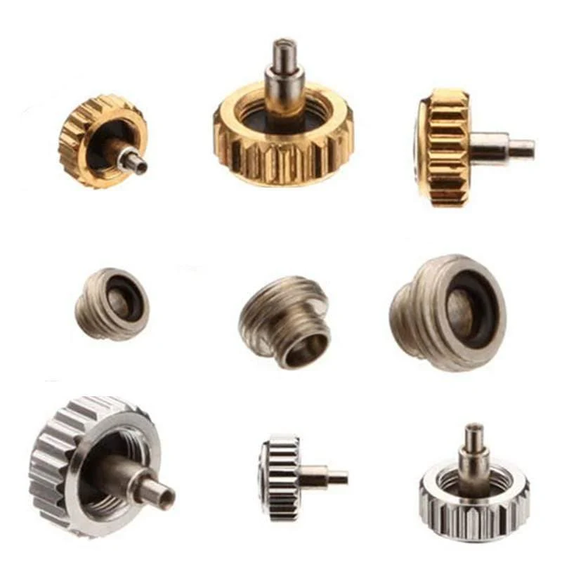 60 teile/satz Uhr Krone 5.3mm 6.0mm 7.0mm Kupfer Uhr Reparatur Werkzeuge Sortiment Teile Zubehör Kits