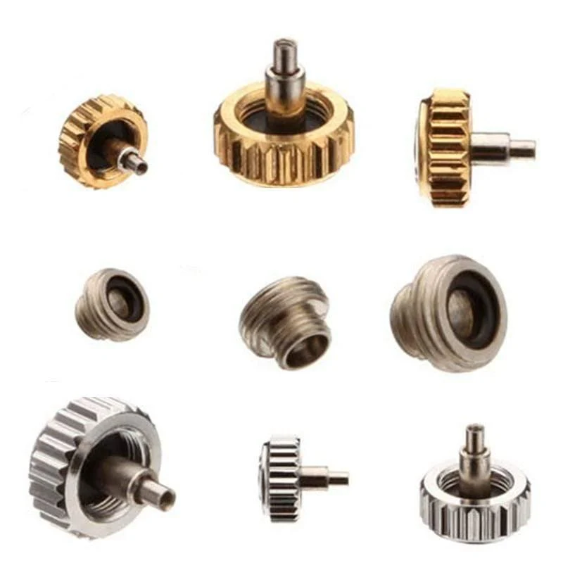 60 teile/satz Uhr Krone 5.3mm 6.0mm 7.0mm Kupfer Uhr Reparatur Werkzeuge Sortiment Teile Zubehör Kits
