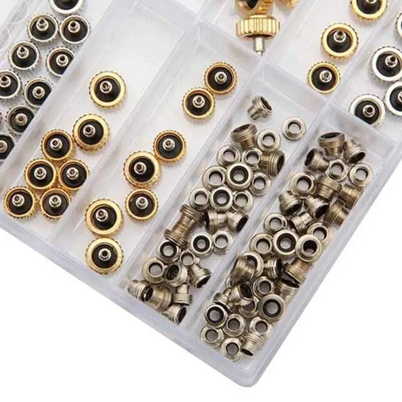 60 teile/satz Uhr Krone 5.3mm 6.0mm 7.0mm Kupfer Uhr Reparatur Werkzeuge Sortiment Teile Zubehör Kits