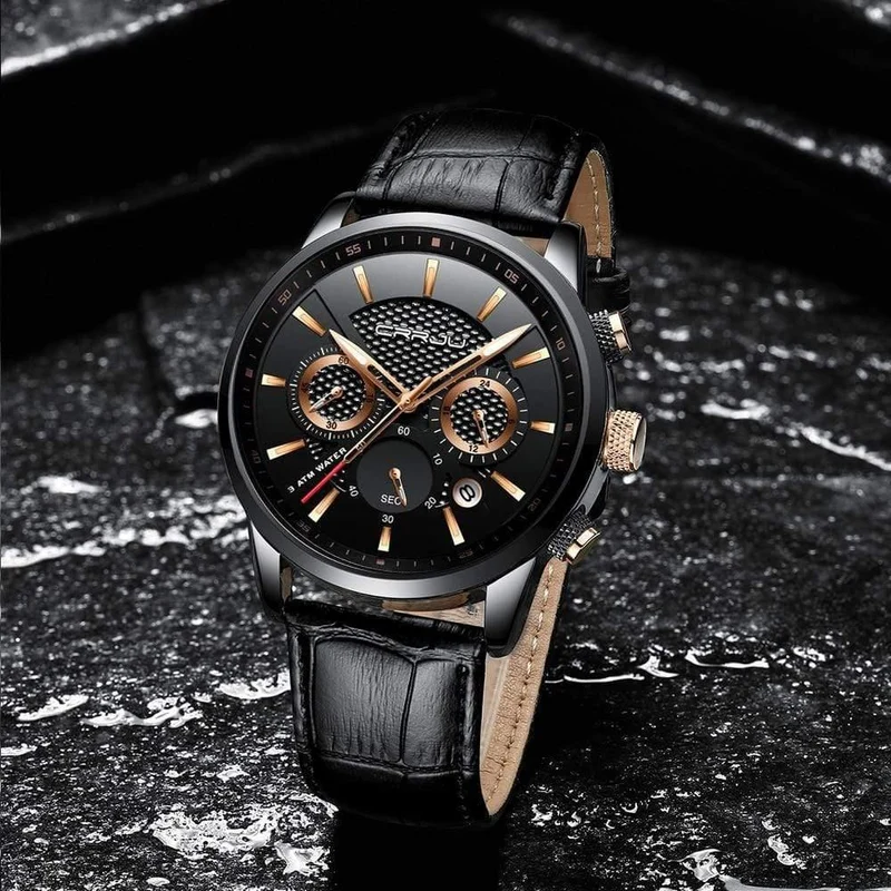 Quarzuhr Männer Outdoor Herren Uhren Sport Uhren Chronograph Armbanduhr Leder Armbanduhr