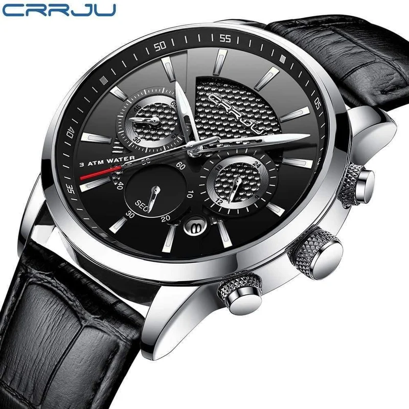 Quarzuhr Männer Outdoor Herren Uhren Sport Uhren Chronograph Armbanduhr Leder Armbanduhr