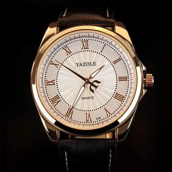 Uhren Herrenuhr, berühmte römische Zahl, männlich, leuchtend, preiswert, PU-Leder, Sport-Armbanduhr, Quarzuhr