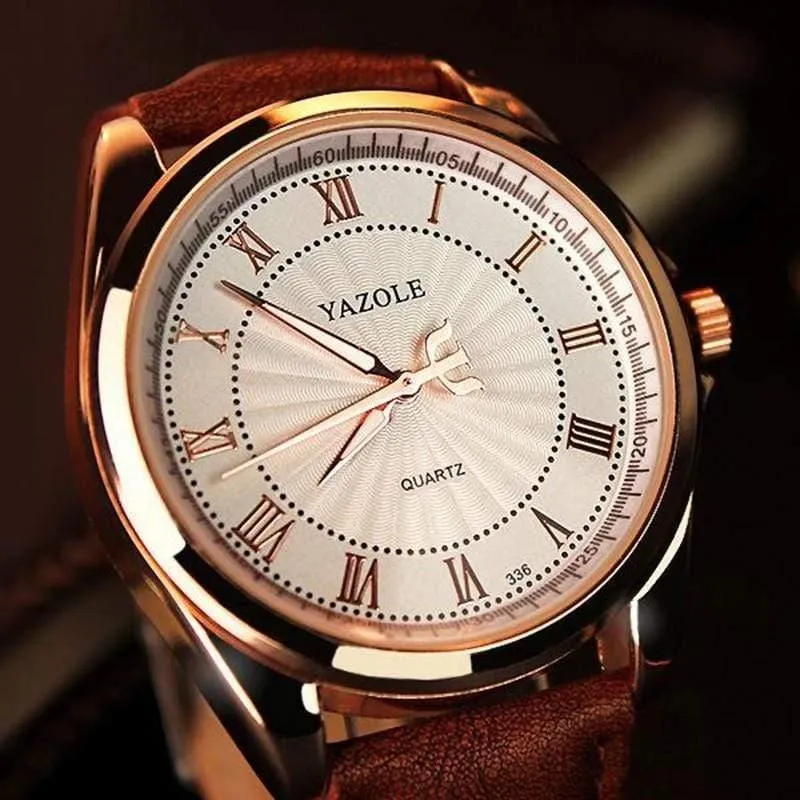 Uhren Herrenuhr, berühmte römische Zahl, männlich, leuchtend, preiswert, PU-Leder, Sport-Armbanduhr, Quarzuhr