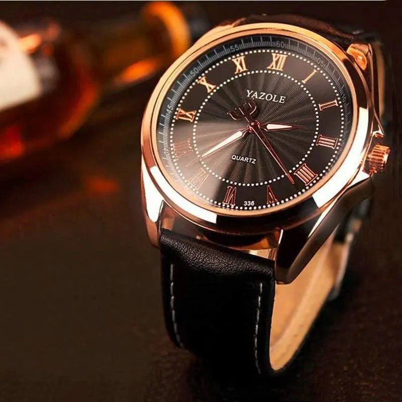 Uhren Herrenuhr, berühmte römische Zahl, männlich, leuchtend, preiswert, PU-Leder, Sport-Armbanduhr, Quarzuhr