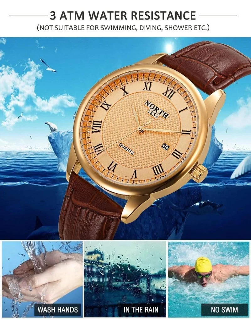Männer Uhr Mode Männlichen Armbanduhr Luxus Marke 30M Wasserdicht Echtes Leder Casual Uhr Militär Quarz Business Uhr