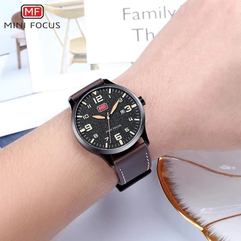 Herren Armbanduhr Quarz Armbanduhr Männer Wasserdicht Braun Lederband Mode Uhren Relogio Masculino