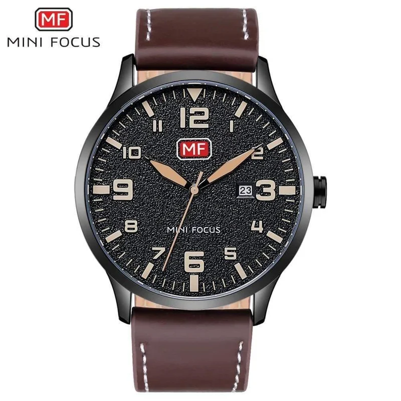 Herren Armbanduhr Quarz Armbanduhr Männer Wasserdicht Braun Lederband Mode Uhren Relogio Masculino
