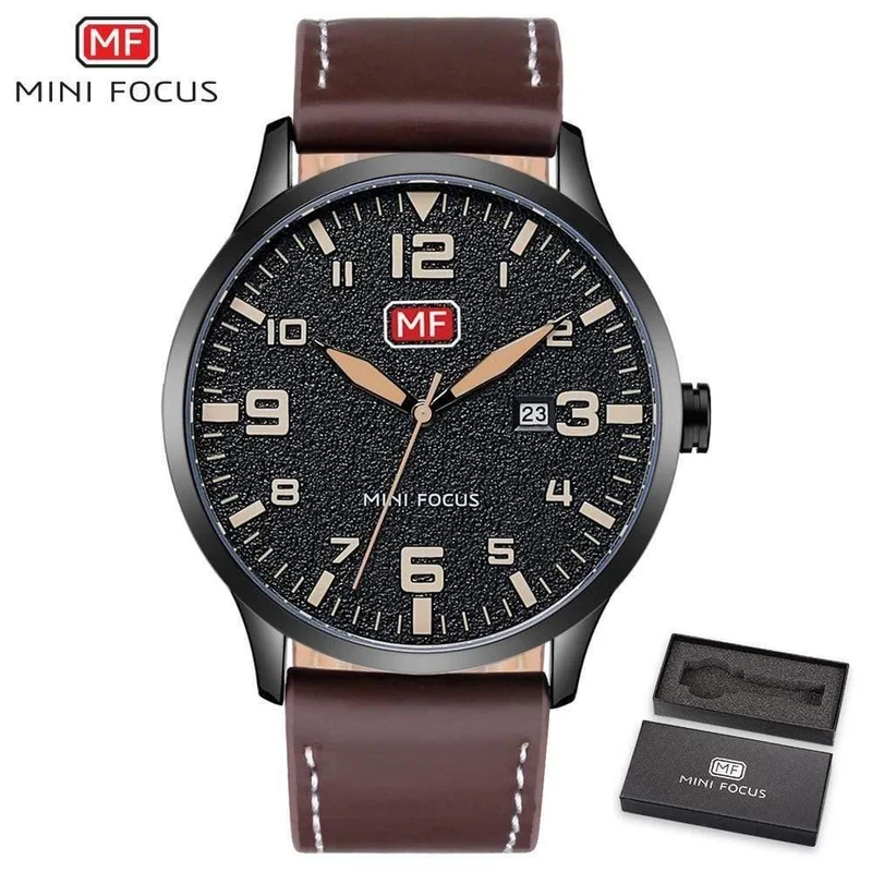 Herren Armbanduhr Quarz Armbanduhr Männer Wasserdicht Braun Lederband Mode Uhren Relogio Masculino