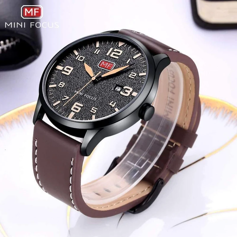 Herren Armbanduhr Quarz Armbanduhr Männer Wasserdicht Braun Lederband Mode Uhren Relogio Masculino