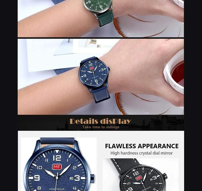 Herren Armbanduhr Quarz Armbanduhr Männer Wasserdicht Braun Lederband Mode Uhren Relogio Masculino