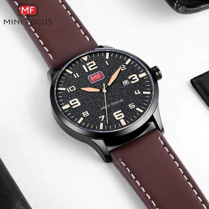 Herren Armbanduhr Quarz Armbanduhr Männer Wasserdicht Braun Lederband Mode Uhren Relogio Masculino