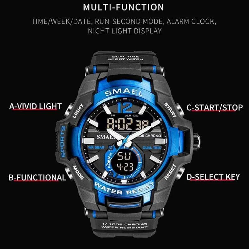 Herrenuhren Mode Sport Super Cool Quarz LED Digital Uhr 50M Wasserdicht Armbanduhr Herrenuhr Relogio Masculino