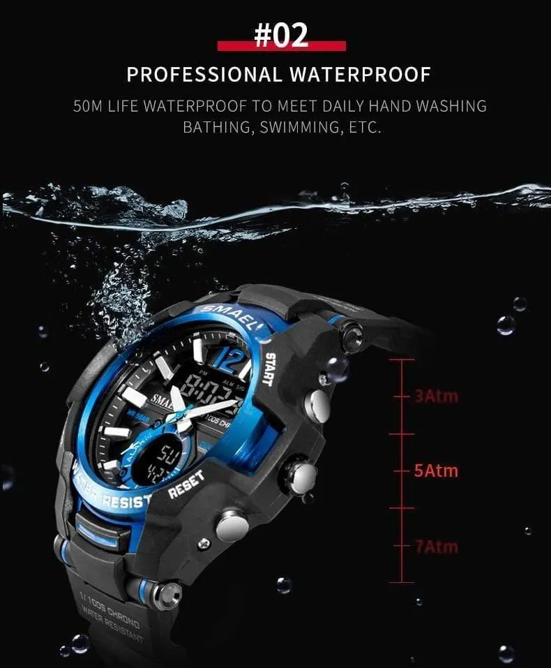 Herrenuhren Mode Sport Super Cool Quarz LED Digital Uhr 50M Wasserdicht Armbanduhr Herrenuhr Relogio Masculino